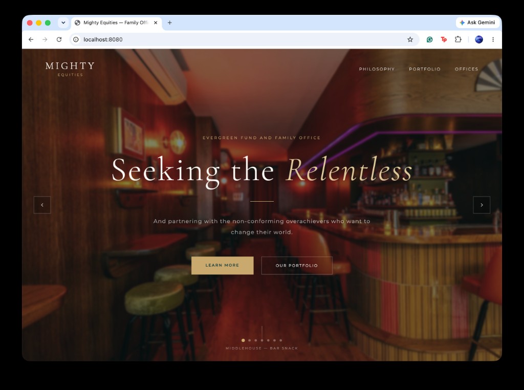 Mighty Equities website homepage